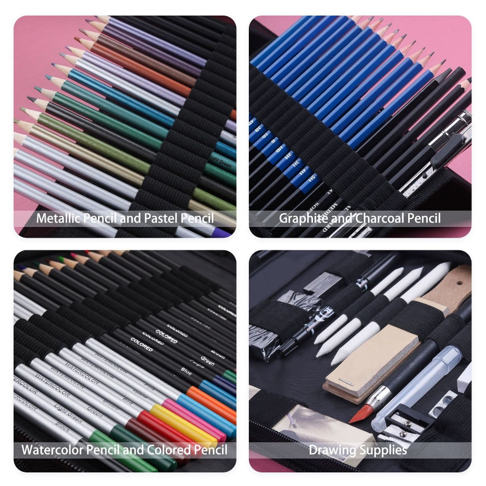 83 Sketching Color Pencil Set, Professional Art Drawing Pencils Stationery Set