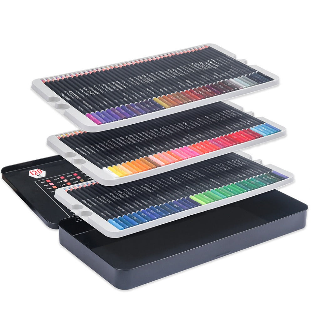 120 Colors Pencil Iron Box Set, Oil Colored Lead Pencils Set, Art Painting Stationery