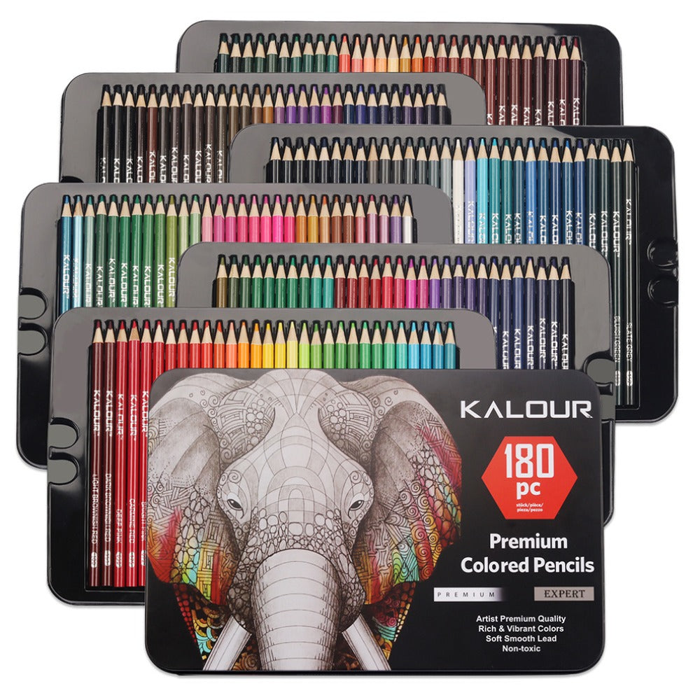 180 Colors Pencil Drawing Set, Metal Lead Colored Pencils Art