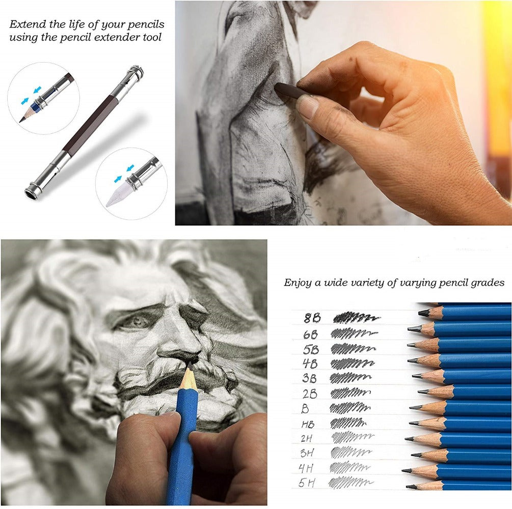 40 Sketching Pencil Set, Professional Sketching and Painting Art Supplies, Sketching Set