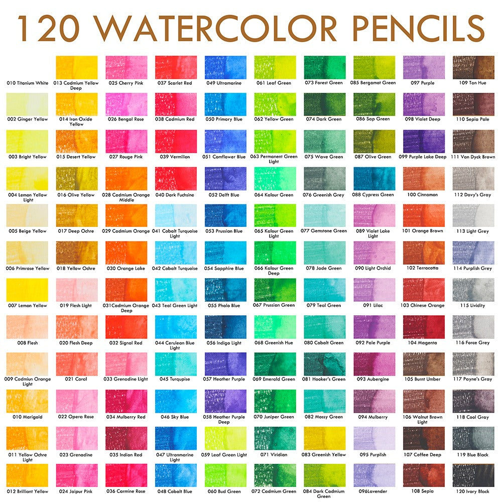 120 Colors, Water-soluble Colored Pencils, Art Drawing Pencils, Colored Lead Painting Tin Set