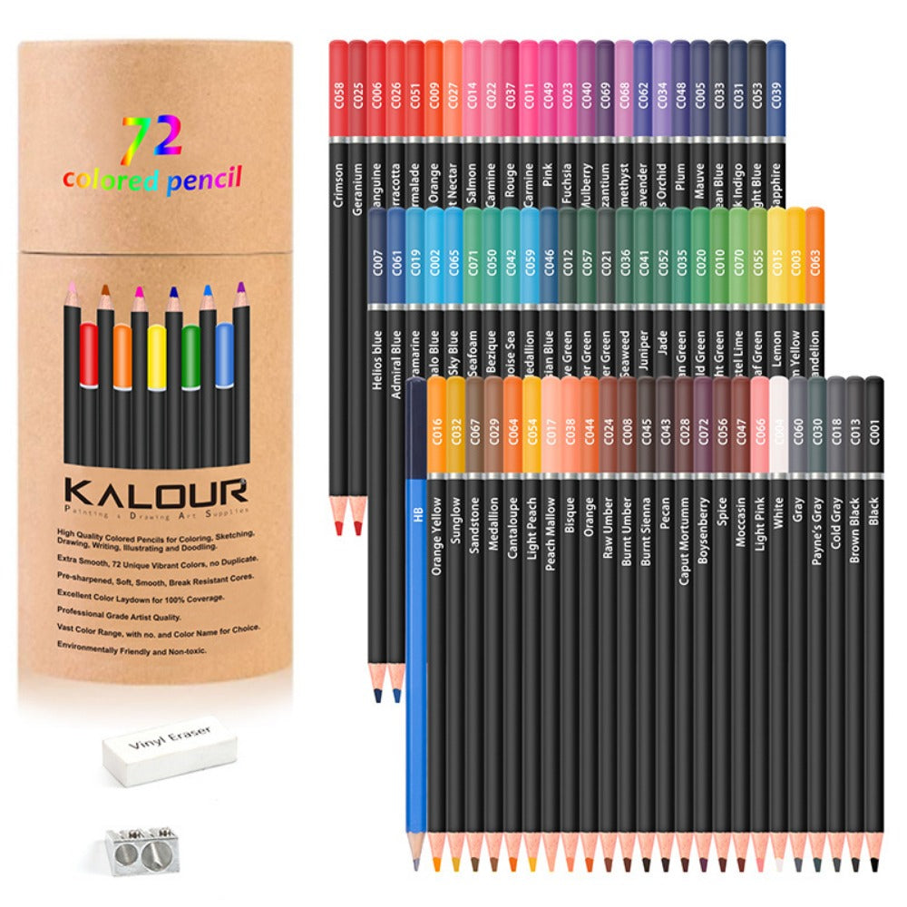 75 Colors Pencil Sets for Artist Painting and Mapping, Colored Lead Oil Colored Pencils with Paper Tube