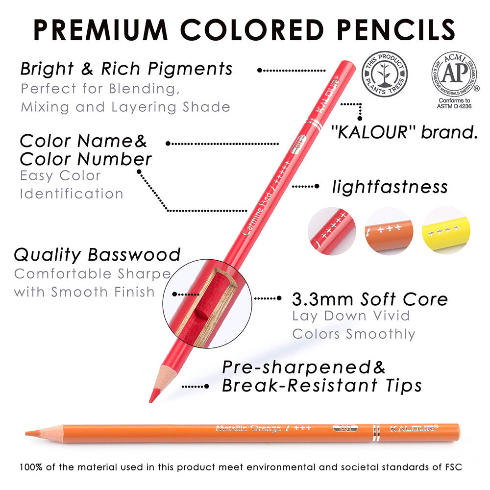 120 Colors Oil Colored Pencil, Bass Wood Drawn Graffiti Color Filling 3.3mm Lead Set, Drawing Pencils with Tin Box