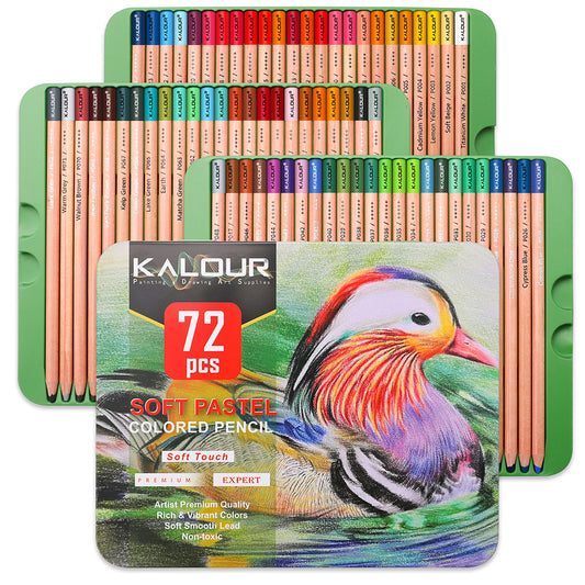 72 Colored Drawing Pencil Tin Set, Professional Art Color Pencils with 3.8mm Core