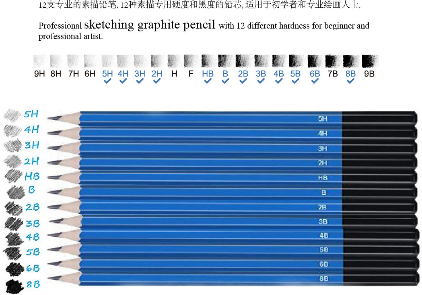 33 Sketching Pencil Set for Beginners, Artist Drawing Pencils Sketching Set, Drawing Pencil  Set