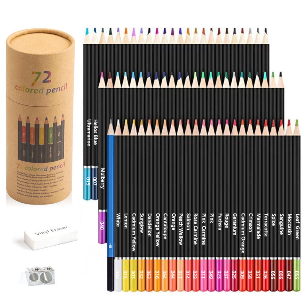 75 Colors Pencil Sets for Artist Painting and Mapping, Colored Lead Oil Colored Pencils with Paper Tube