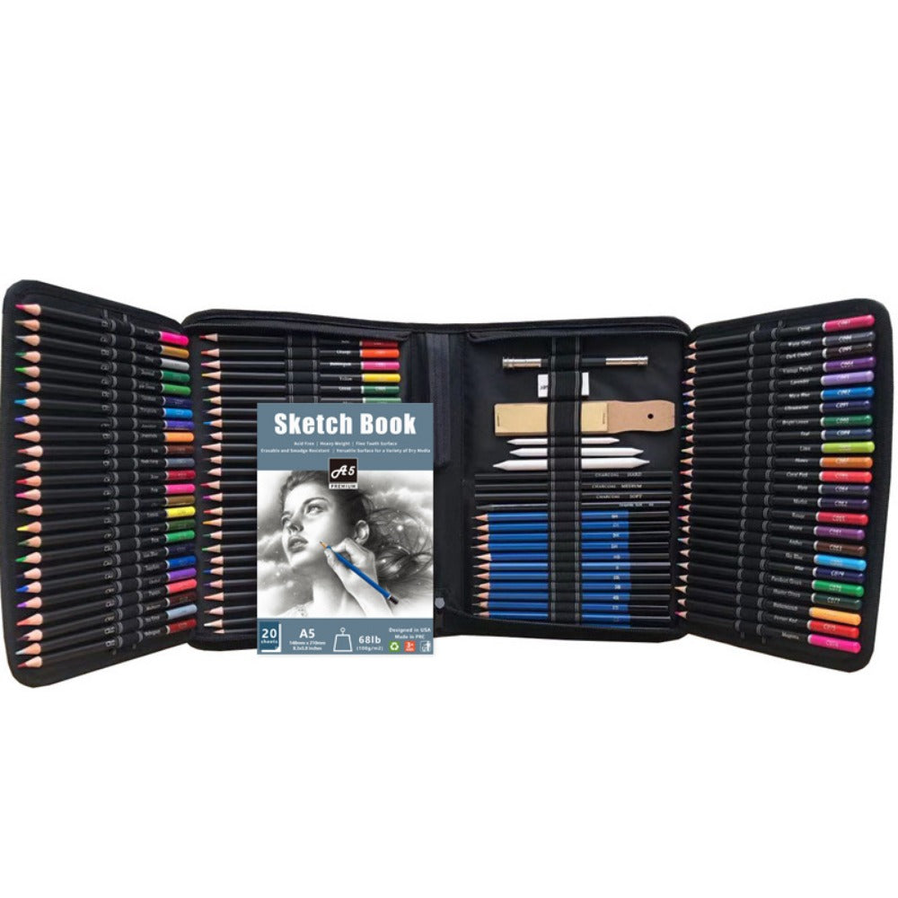 145 Drawing Pencils Sets for Artist Painting, 120 Colors Pencils &12 Sketching Pencils