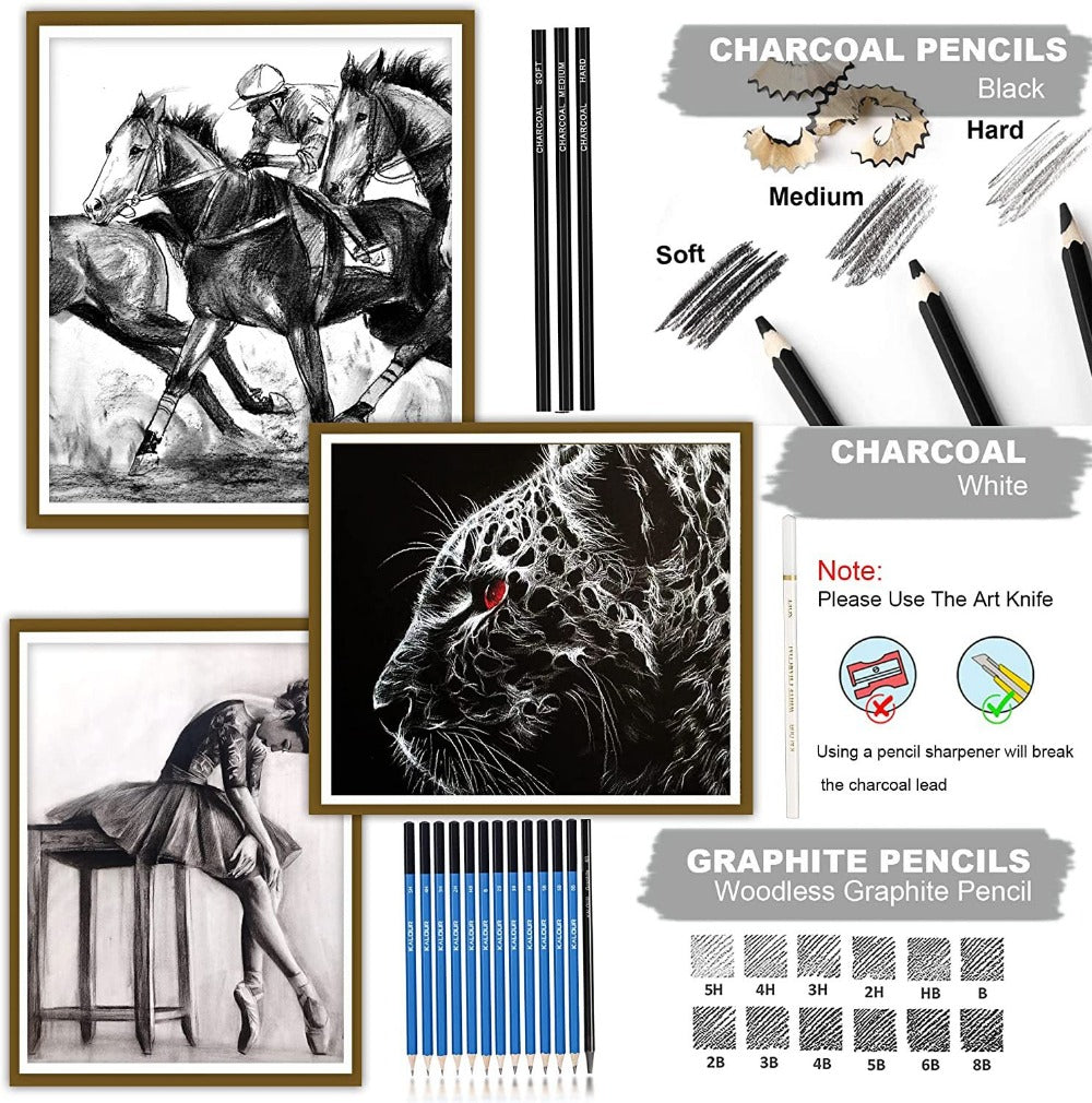 36 Sketching Tools, Professional Artist Drawing Pencils Sketching Pencil Set