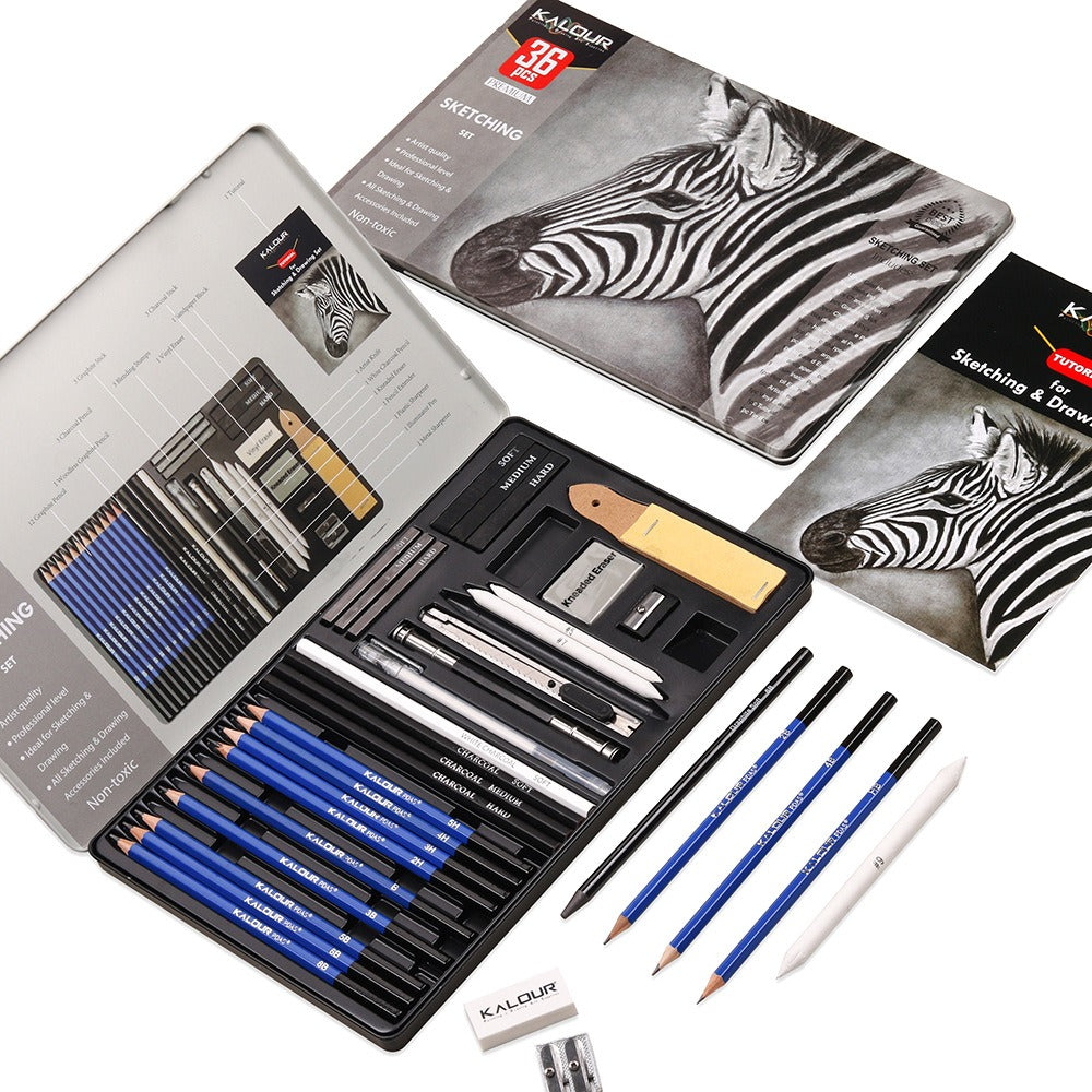 36 Sketching Tools, Professional Artist Drawing Pencils Sketching Pencil Set